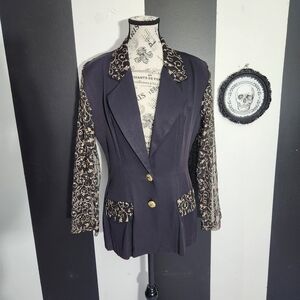 Romantic Black and Gold Women's Blazer